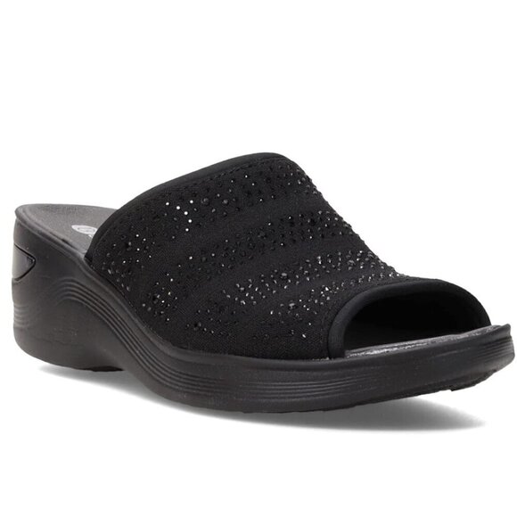 BZEES Deluxe Bright Washable Slide Wedge Sandals - Picture 1 of 7
